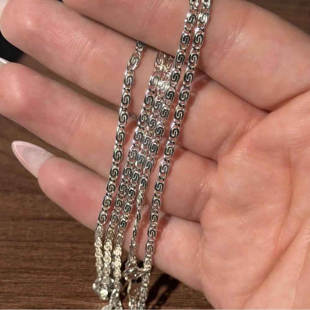 Vintage 925 Sterling Silver Interlinked Necklace 32โ